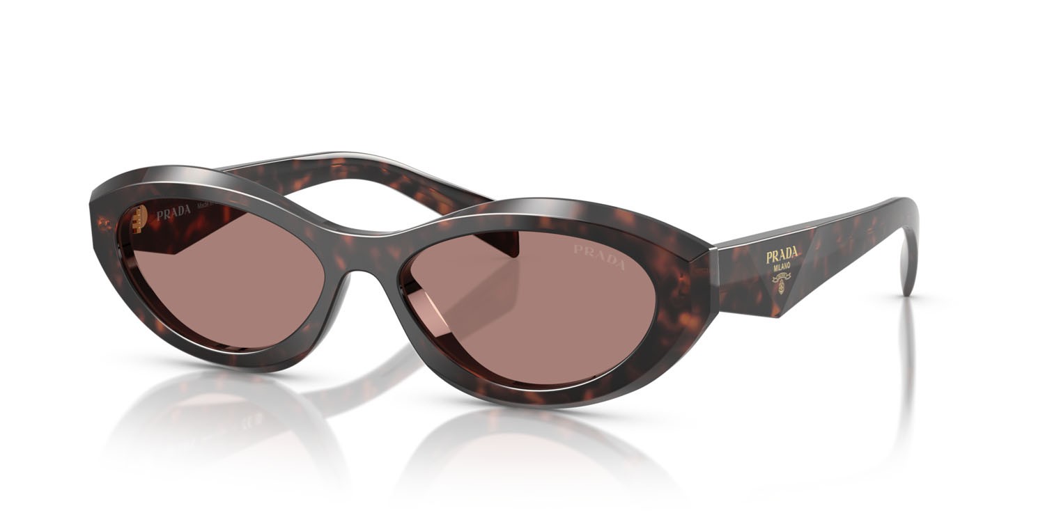 Sunglasses Prada PR 26ZS (17N60B) color root tartarugato shape irregular lenses marrone chiaro