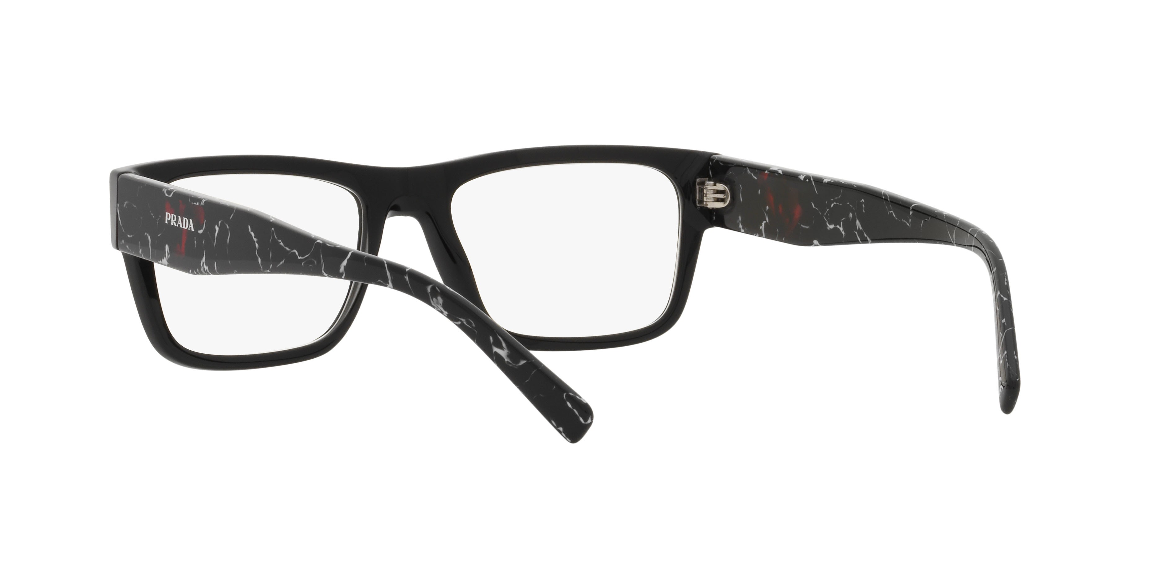 Occhiali da vista Prada PR 28YS (1AB08N) colore nero forma rettangolare lenti clear blue-violet light filter