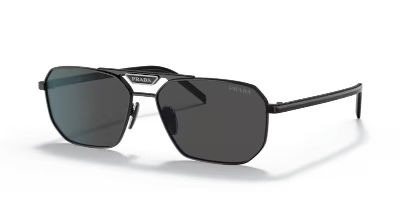 Sonnenbrillen Prada PR 58YS (1AB5S0) farbe black form rechteckig gläser dark grey