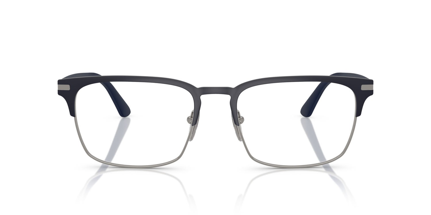 Eyeglasses Prada PR 58ZV (02N1O1) color baltic opaco/gunmetal shape rectangle lenses lente demo