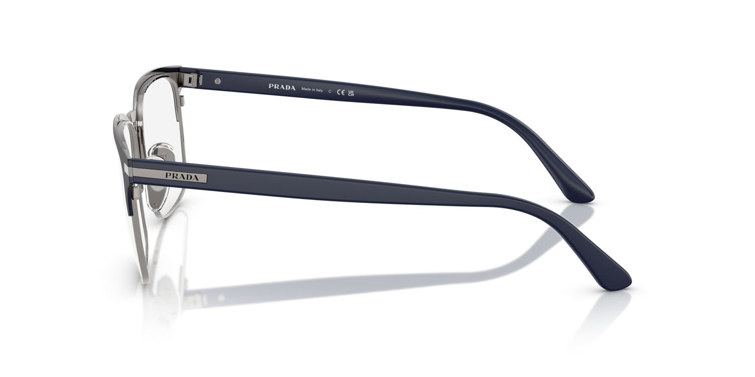 Eyeglasses Prada PR 58ZV (02N1O1) color baltic opaco/gunmetal shape rectangle lenses lente demo