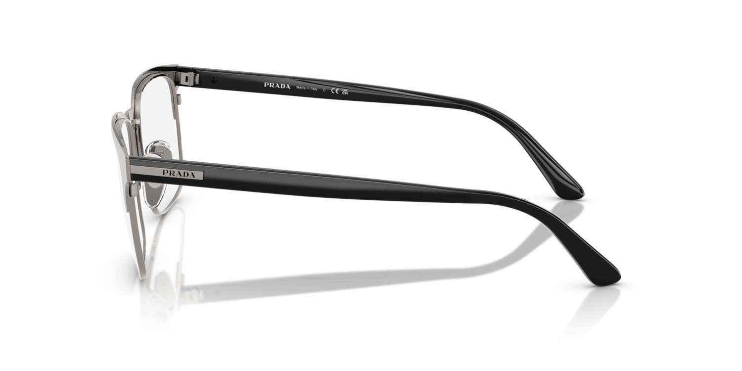 Eyeglasses Prada PR 58ZV (5AV1O1) color gunmetal shape rectangle lenses lente demo