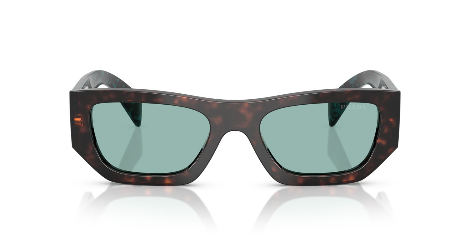 Sunglasses Prada PR A01S (18Z40K) color root tartarugato shape square lenses verde petrolio