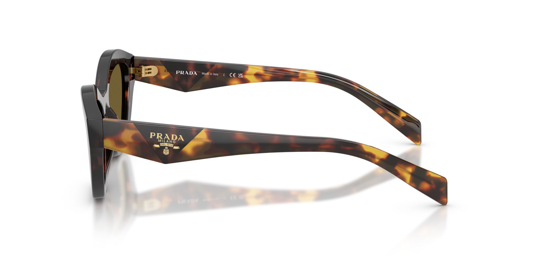 Sunglasses Prada PR A02S (17N09Z) color root tartarugato shape butterfly lenses marrone scuro