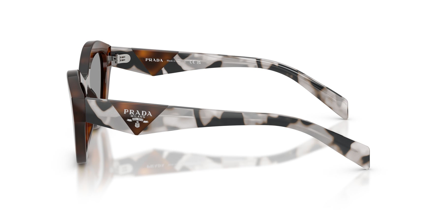 Sunglasses Prada PR A02S (20D50Q) color juniper tartarugato shape butterfly lenses grigio