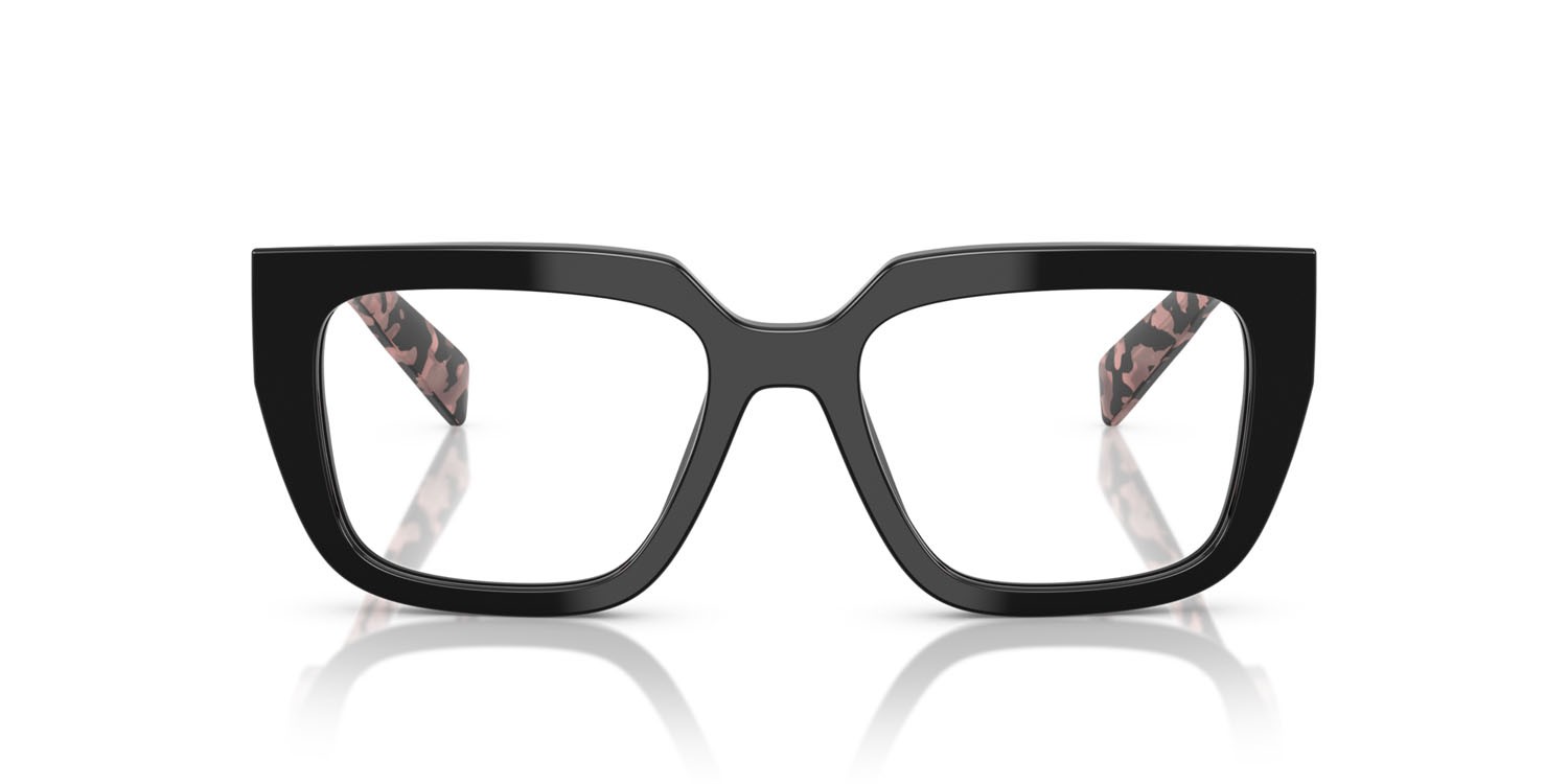 Eyeglasses Prada PR A03V (13P1O1) color nero shape irregular lenses lente demo