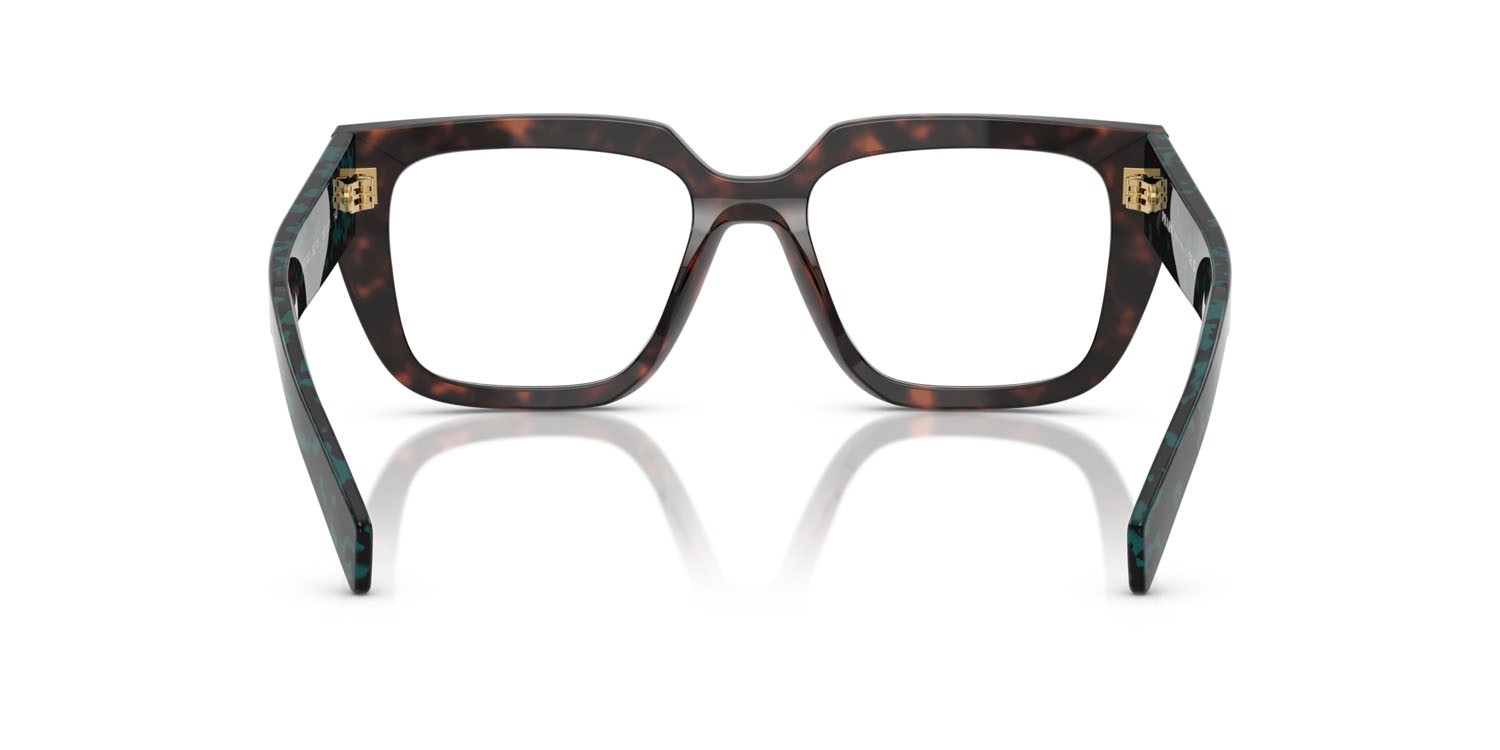 Eyeglasses Prada PR A03V (18Z1O1) color root tartarugato shape irregular lenses lente demo