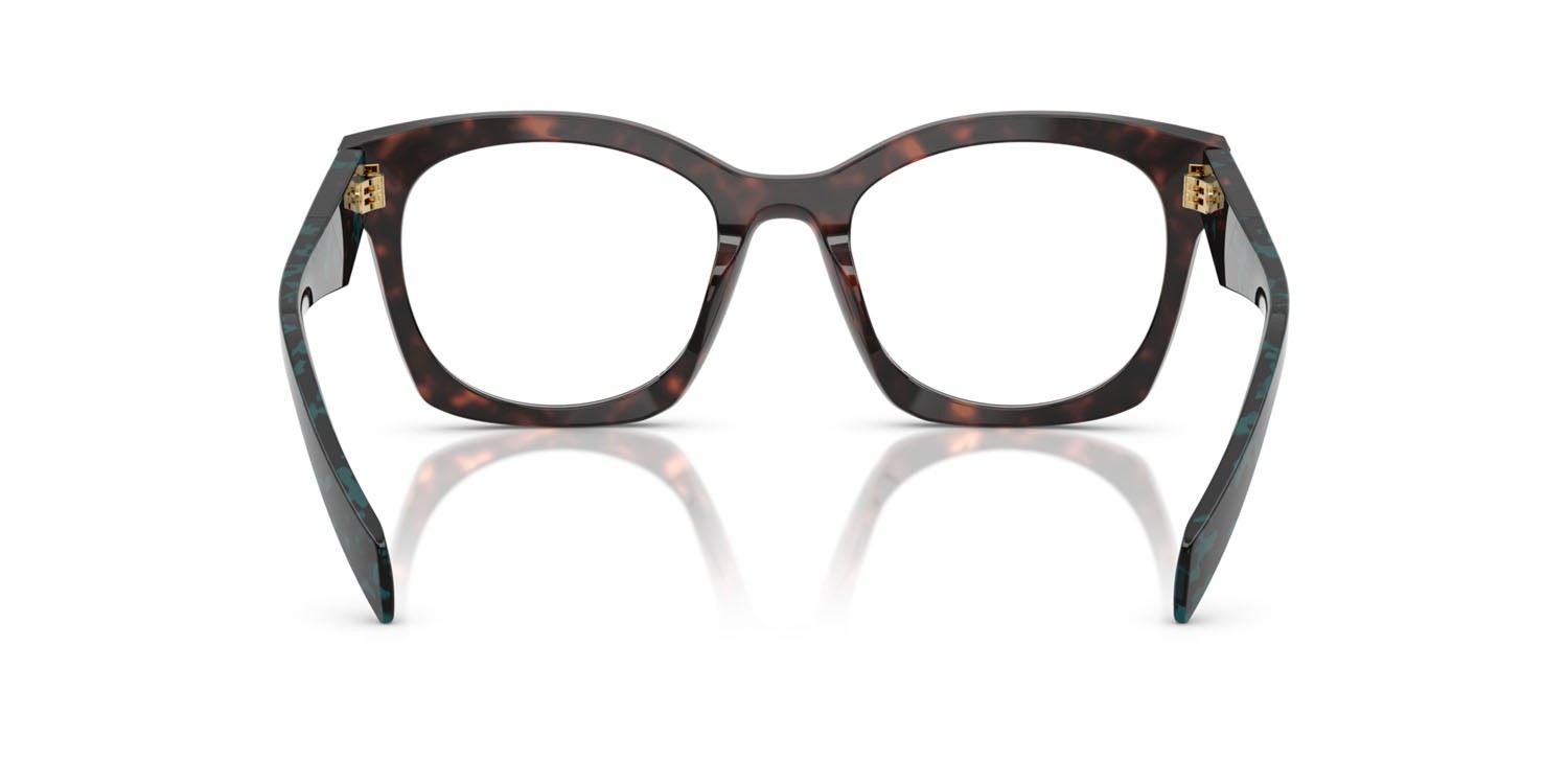 Eyeglasses Prada PR A05V (18Z1O1) color root tartarugato shape irregular lenses lente demo