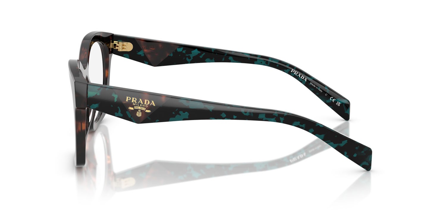 Eyeglasses Prada PR A05V (18Z1O1) color root tartarugato shape irregular lenses lente demo