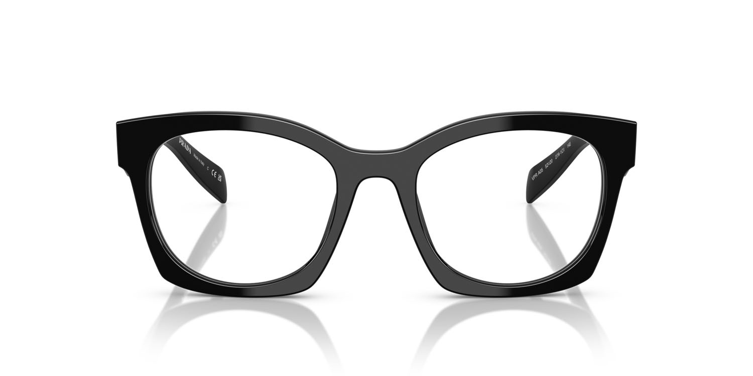 Eyeglasses Prada PR A05V (27A1O1) color nero shape irregular lenses lente demo
