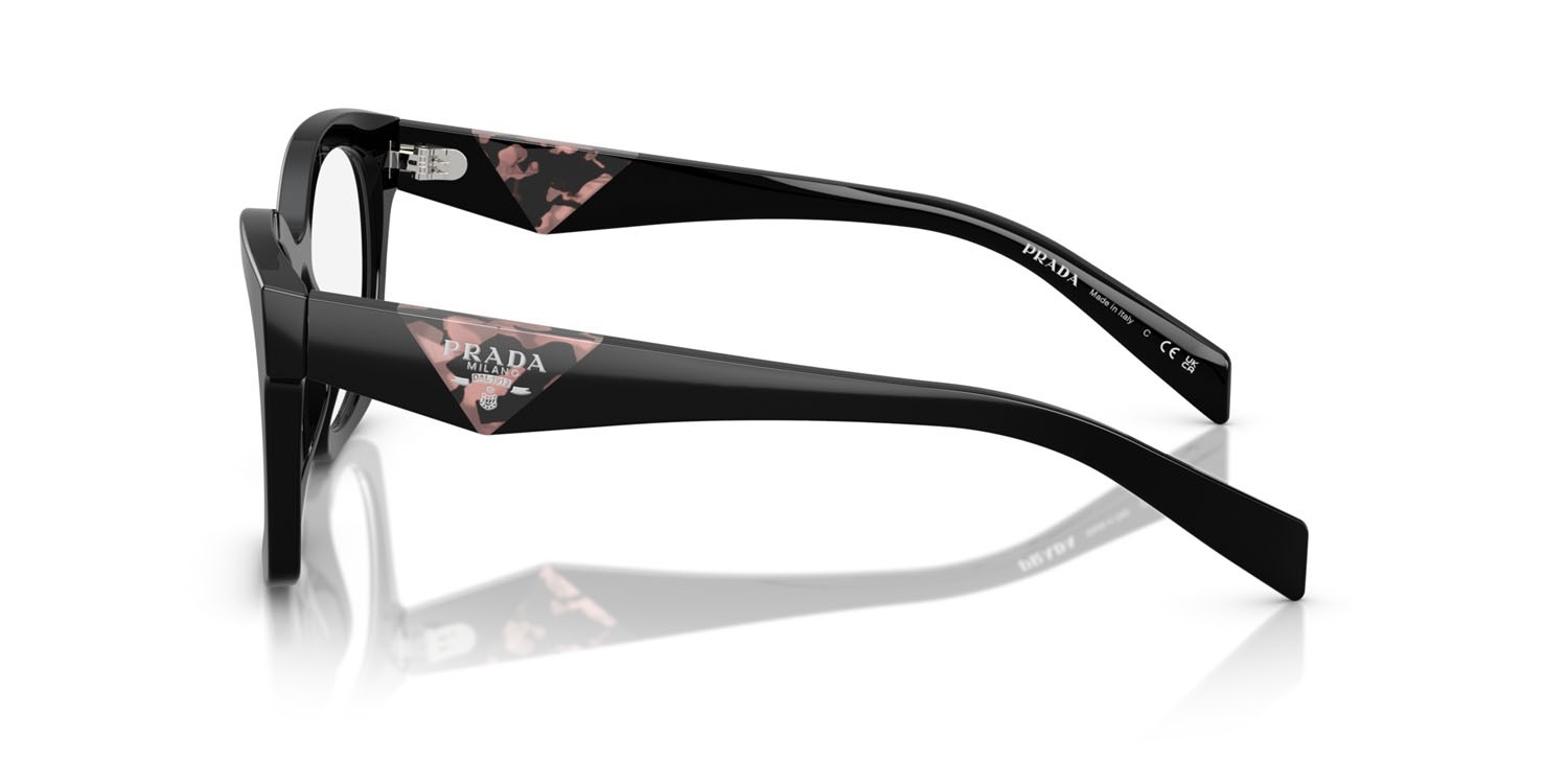 Eyeglasses Prada PR A05V (27A1O1) color nero shape irregular lenses lente demo