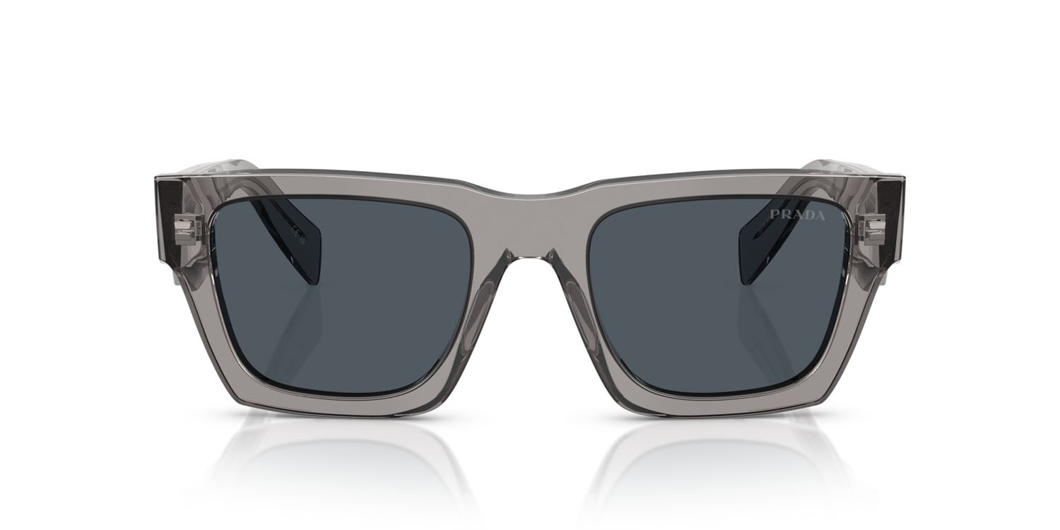 Occhiali da sole Prada PR A06S (16Z70B) colore grigio scuro trasparente forma quadrato lenti grigio scuro