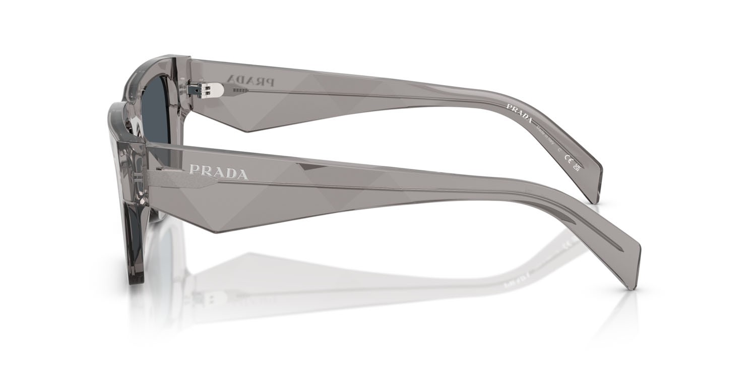 Occhiali da sole Prada PR A06S (16Z70B) colore grigio scuro trasparente forma quadrato lenti grigio scuro