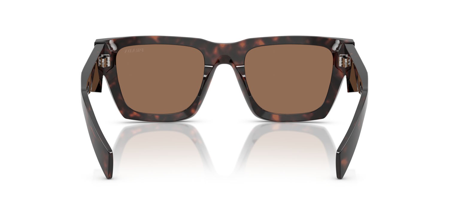 Occhiali da sole Prada PR A06S (17N06B) colore root tartarugato forma quadrato lenti marrone scuro