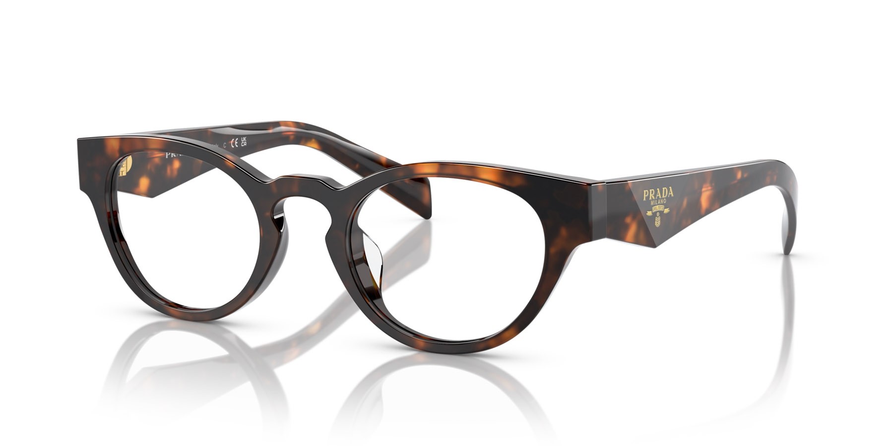 Eyeglasses Prada PR A11VD (14L1O1) color miele tartarugato shape oval lenses lente demo