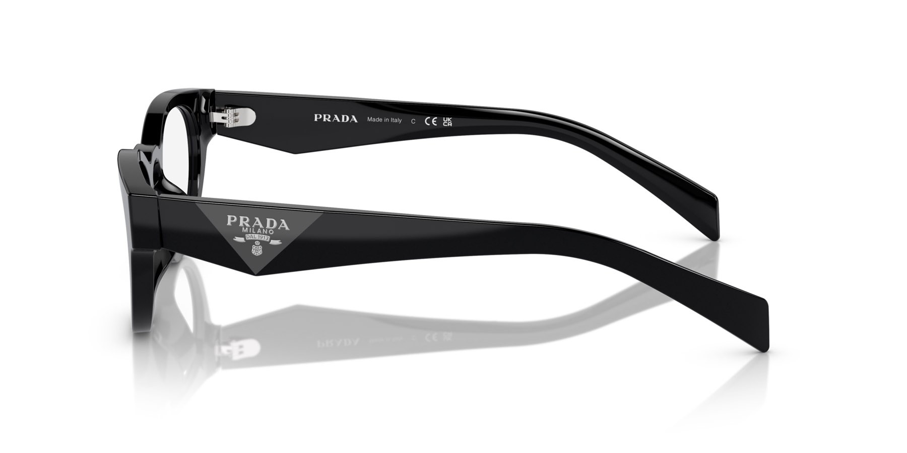 Eyeglasses Prada PR A11VD (16K1O1) color nero shape oval lenses lente demo