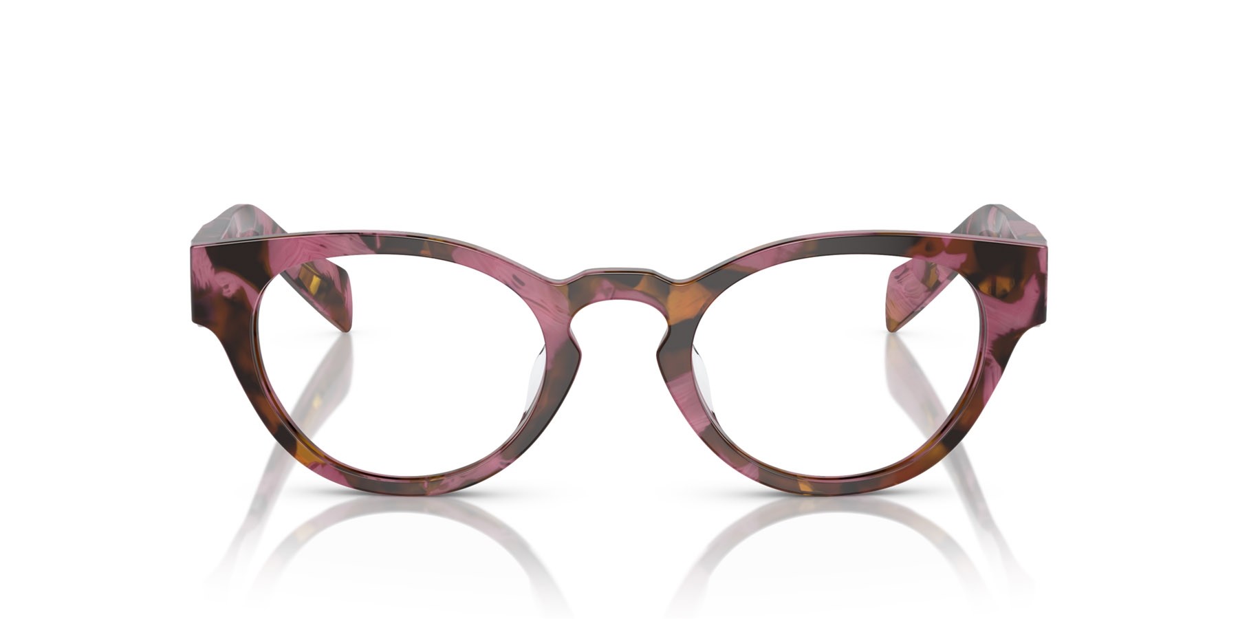 Eyeglasses Prada PR A11VD (18N1O1) color begonia cognac tartarugato shape oval lenses lente demo