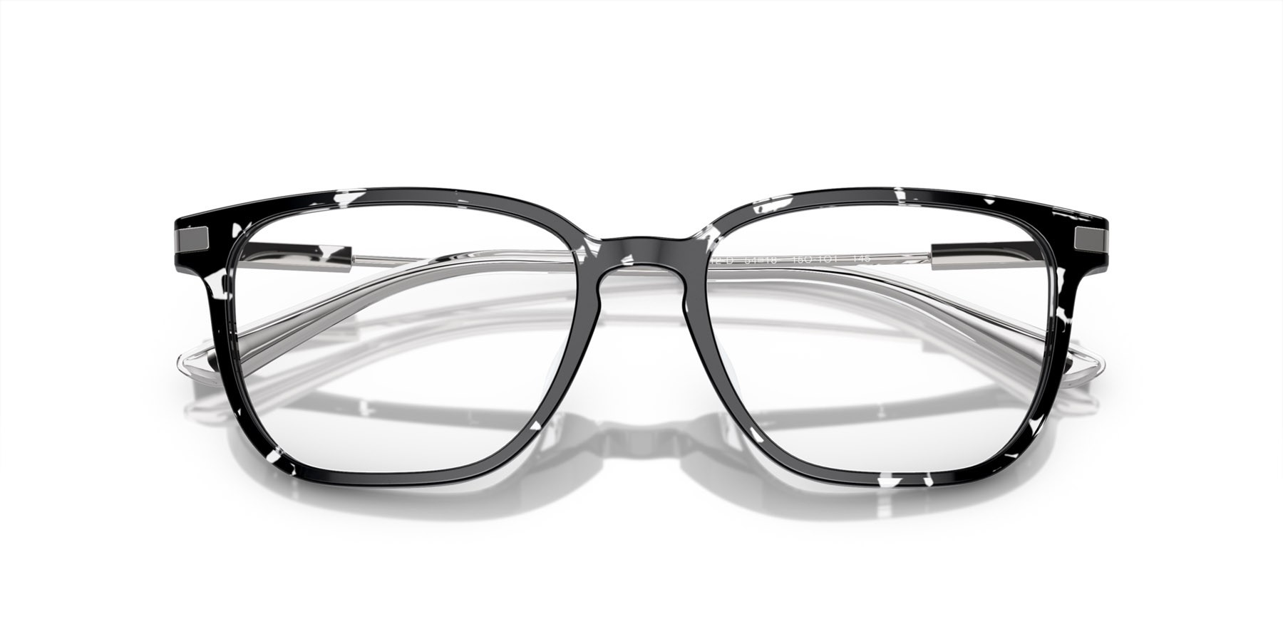 Brillen Prada PR A12VD (15O1O1) farbe cristallo nero tartarugato form quadratisch gläser lente demo