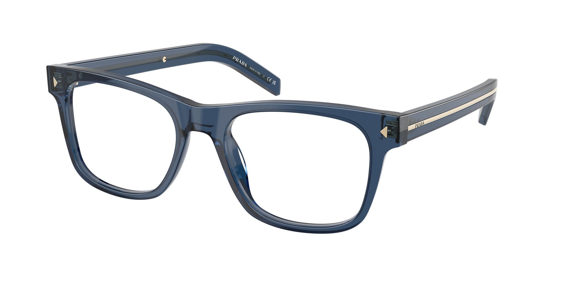 Eyeglasses Prada PR A13V (08Q1O1) color hematite shape square lenses lente demo