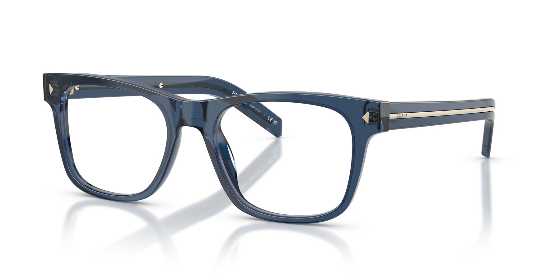 Eyeglasses Prada PR A13V (08Q1O1) color hematite shape square lenses lente demo