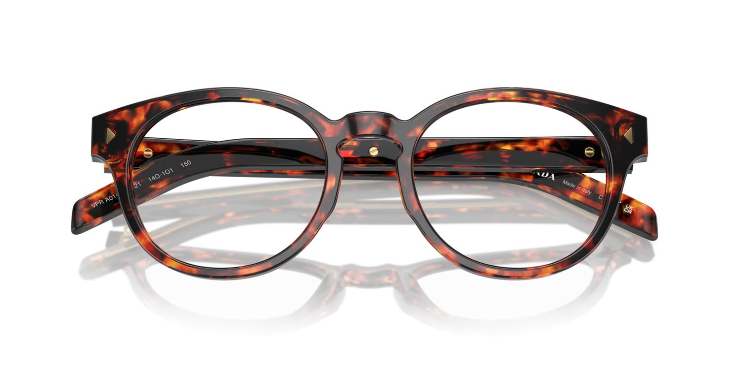 Eyeglasses Prada PR A14V (14O1O1) color magma tortoise shape pantos lenses lente demo