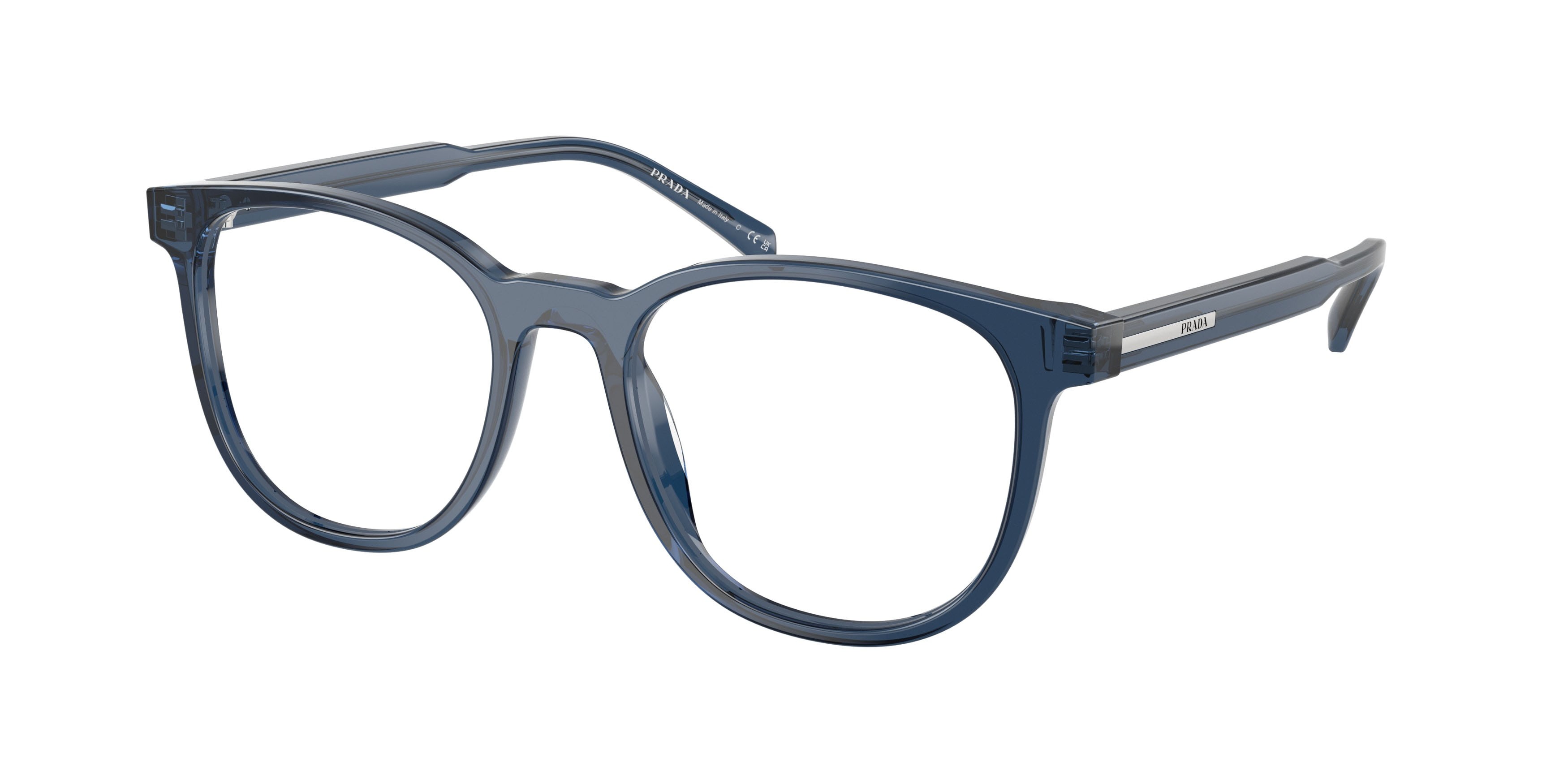 Eyeglasses Prada PR A15V (08Q1O1) color cristallo blu shape pantos lenses lente demo