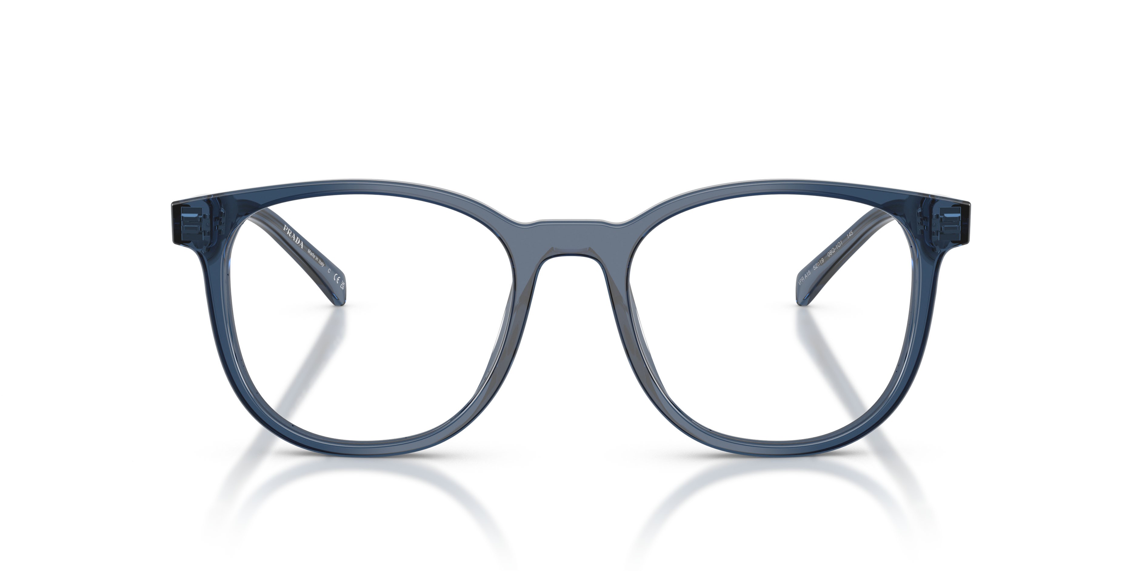 Eyeglasses Prada PR A15V (08Q1O1) color cristallo blu shape pantos lenses lente demo