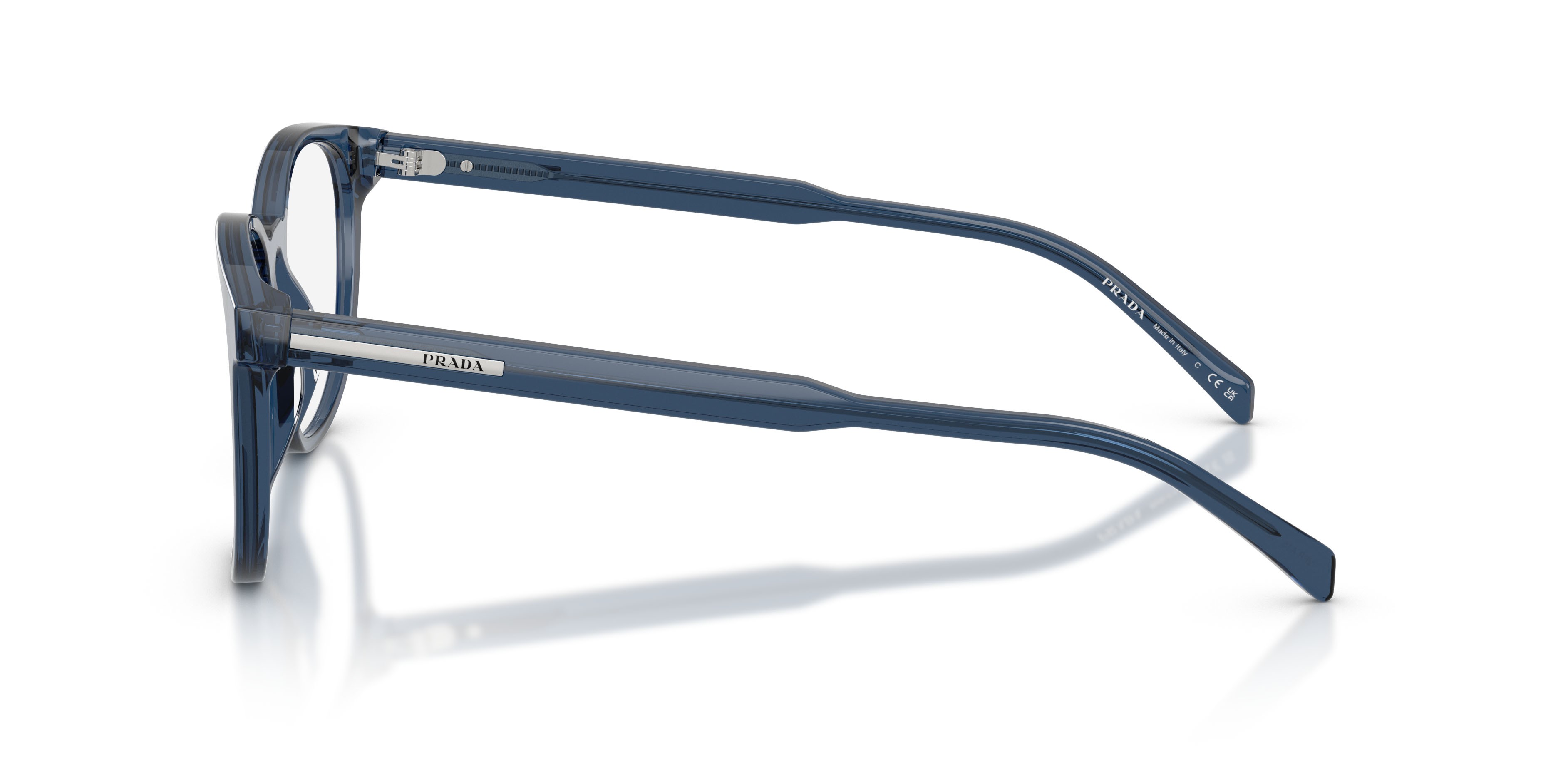 Eyeglasses Prada PR A15V (08Q1O1) color cristallo blu shape pantos lenses lente demo