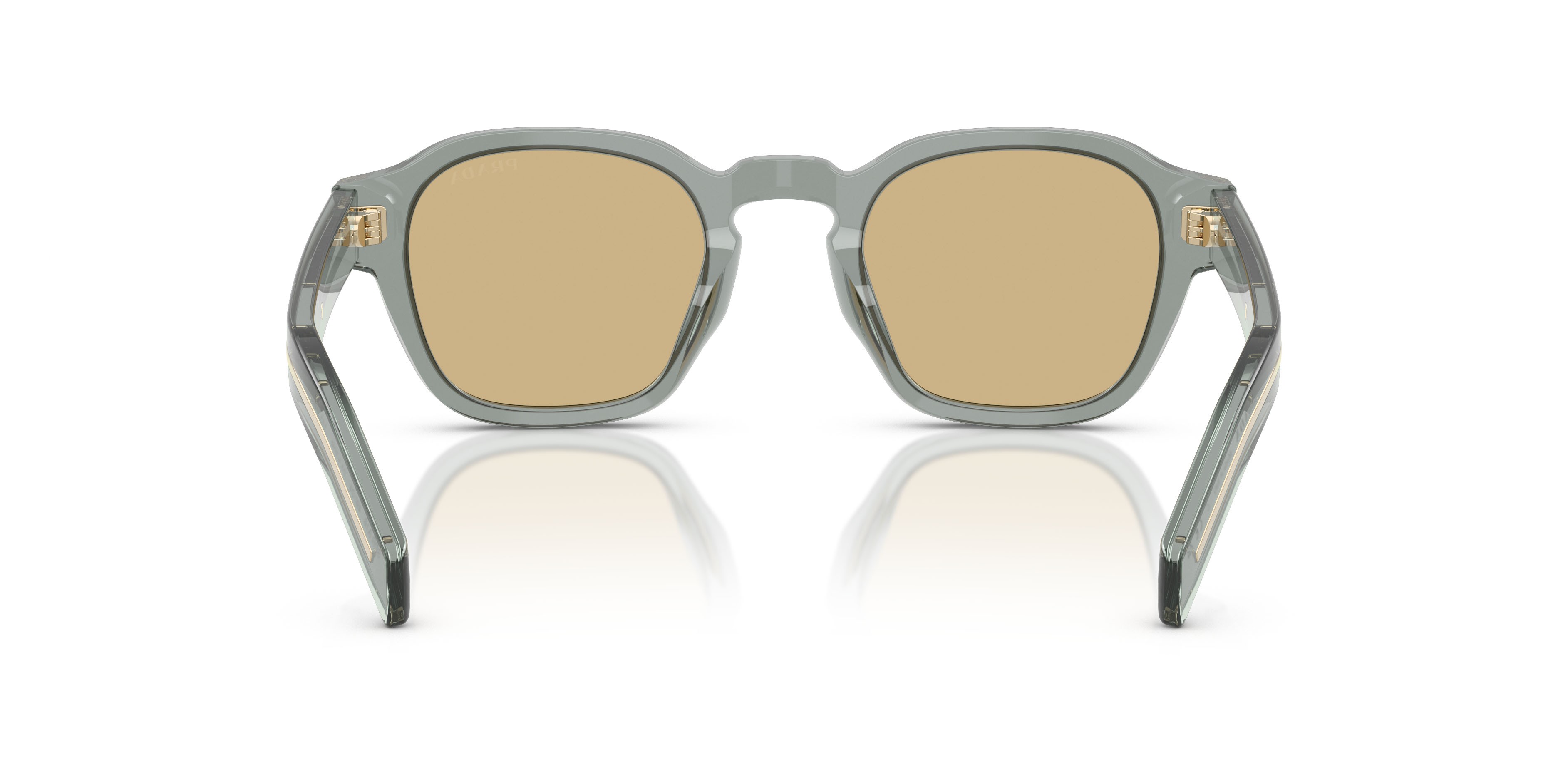 Occhiali da sole Prada PR A16S (21J70R) colore nebbia trasparente forma pantos lenti marrone chiaro