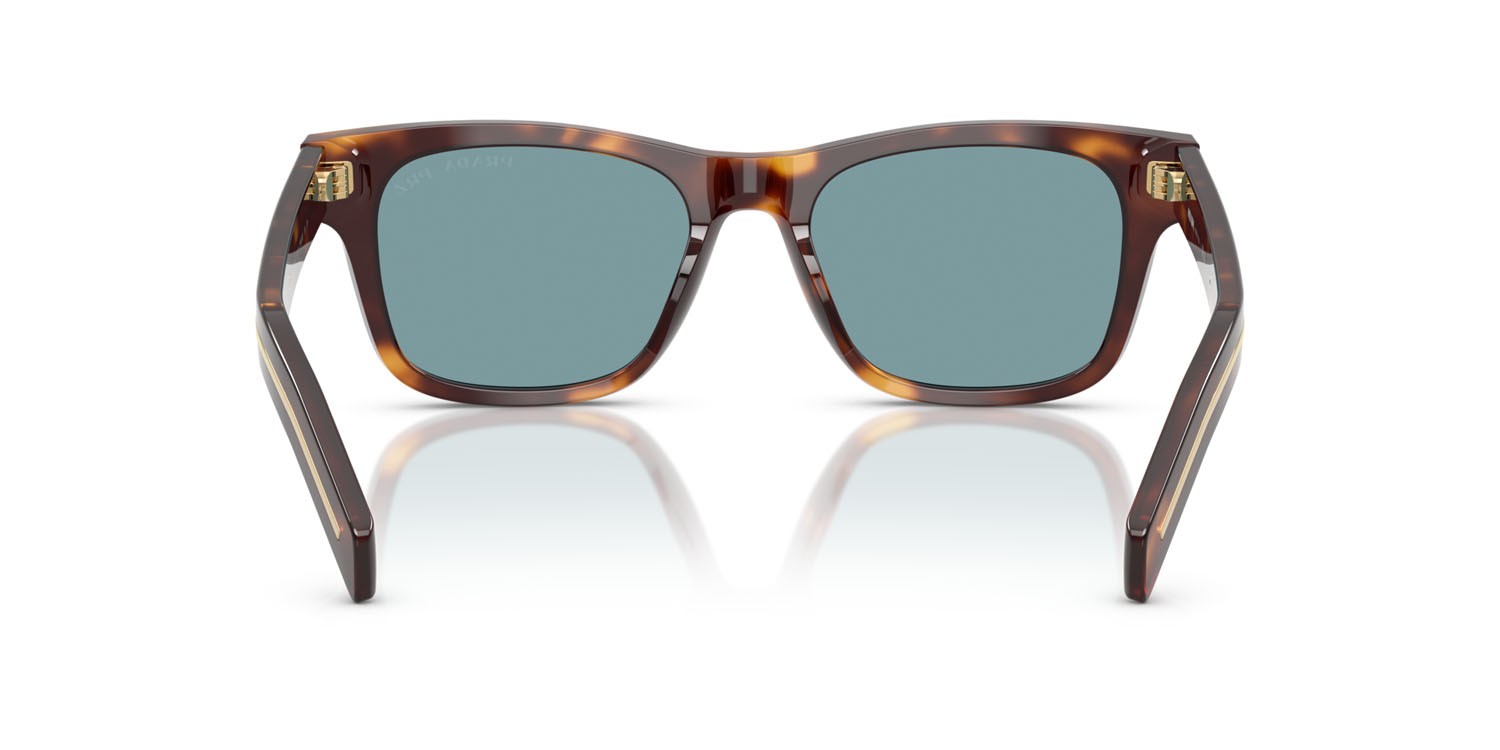 Occhiali da sole Prada PR A17S (15W04D) colore tartarugato classico forma rettangolare lenti polar verde