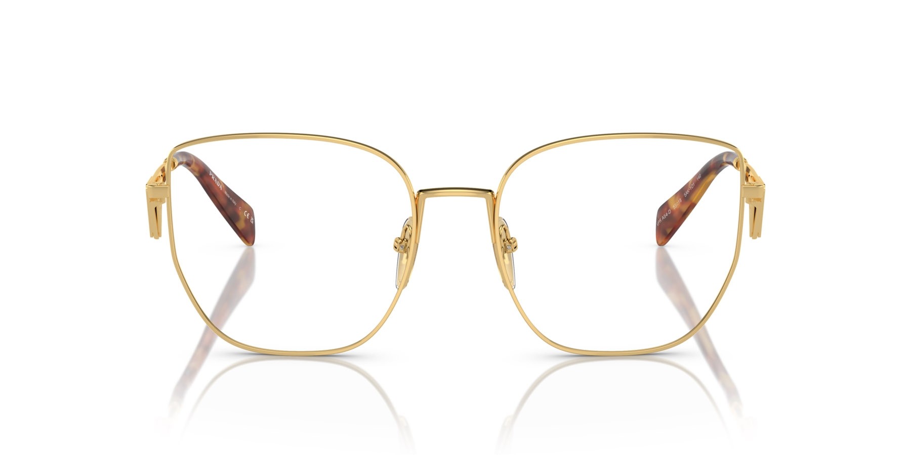 Eyeglasses Prada PR A54VD (5AK1O1) color oro shape butterfly lenses lente demo