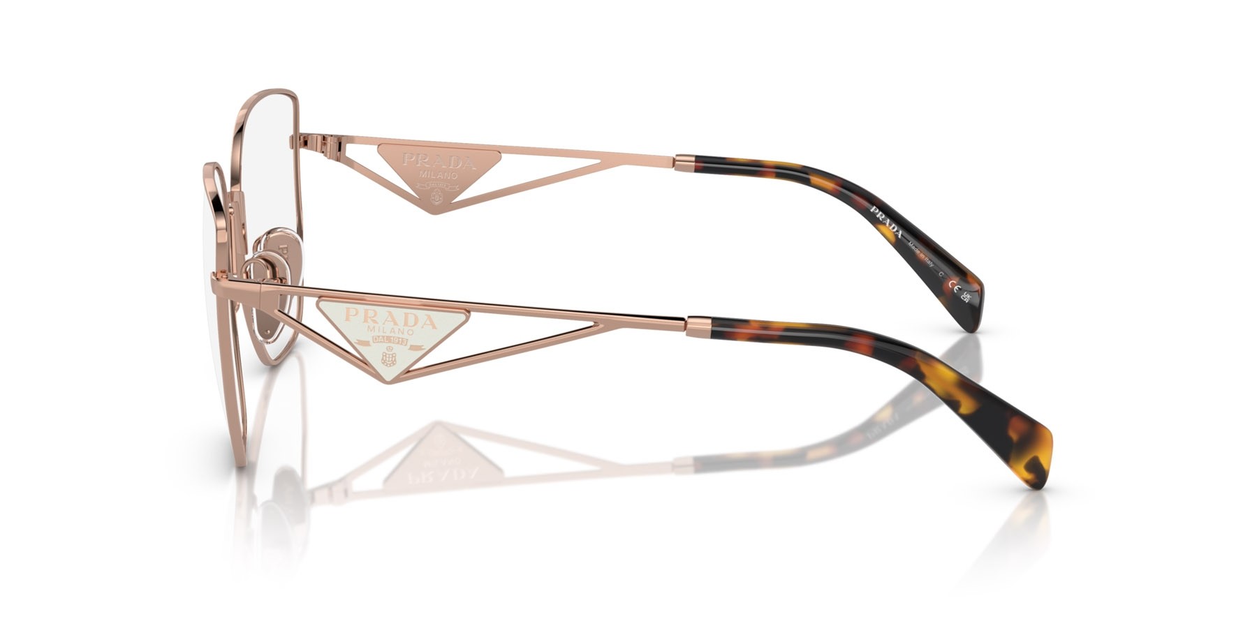 Eyeglasses Prada PR A54VD (SVF1O1) color oro rose shape butterfly lenses lente demo