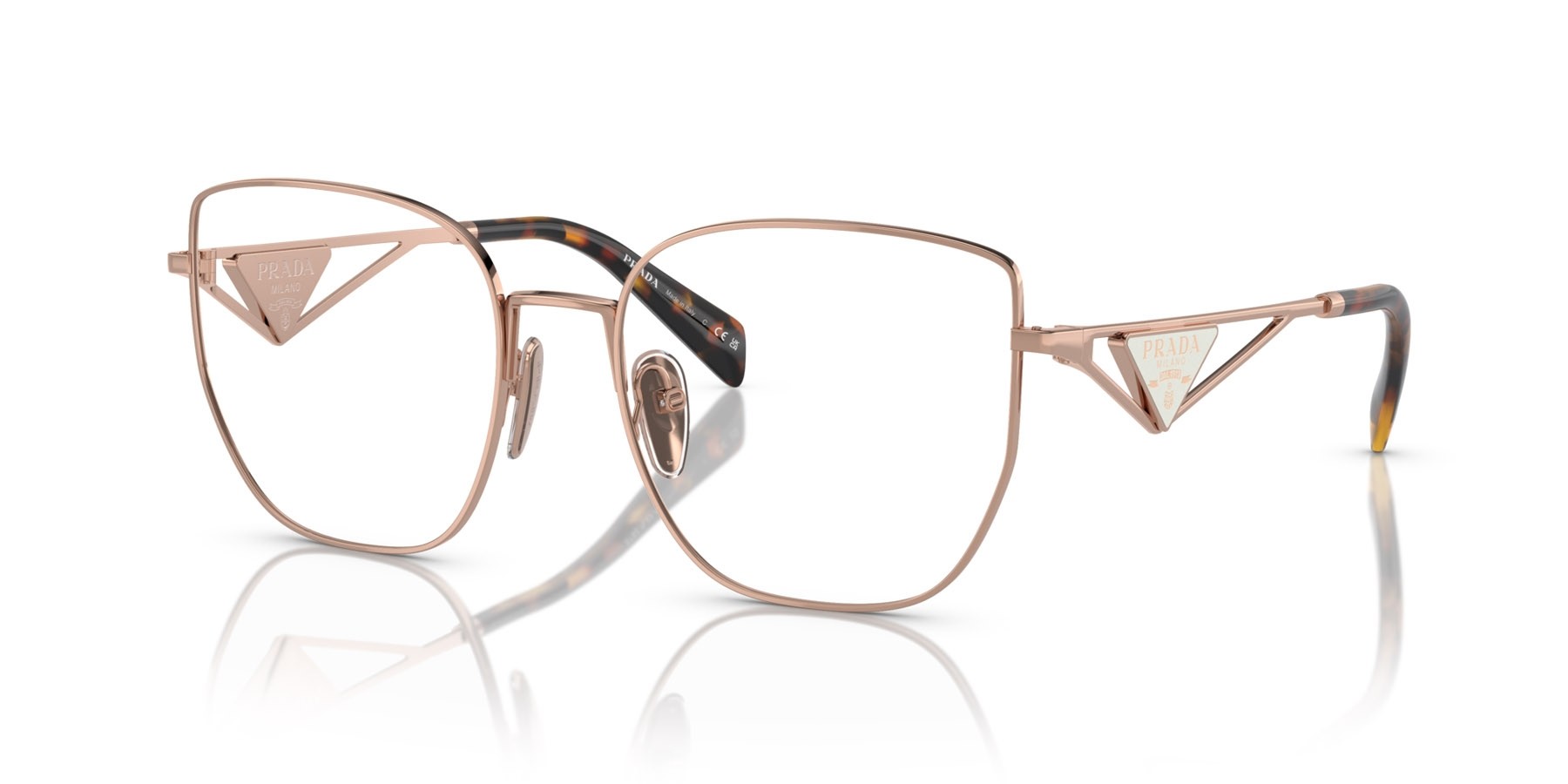 Eyeglasses Prada PR A54VD (SVF1O1) color oro rose shape butterfly lenses lente demo