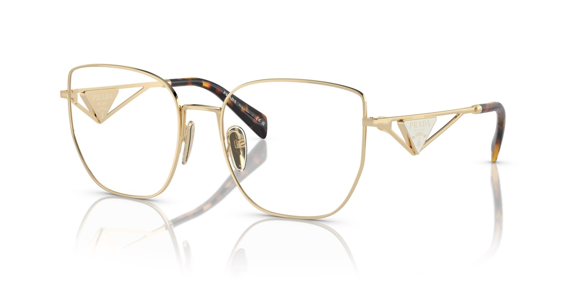 Eyeglasses Prada PR A54VD (ZVN1O1) color oro pallido shape butterfly lenses lente demo