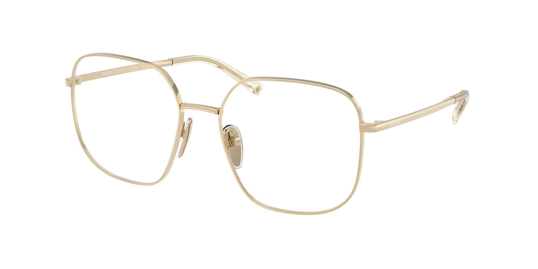 Eyeglasses Prada PR A59V (ZVN1O1) color oro pallido shape square lenses lente demo