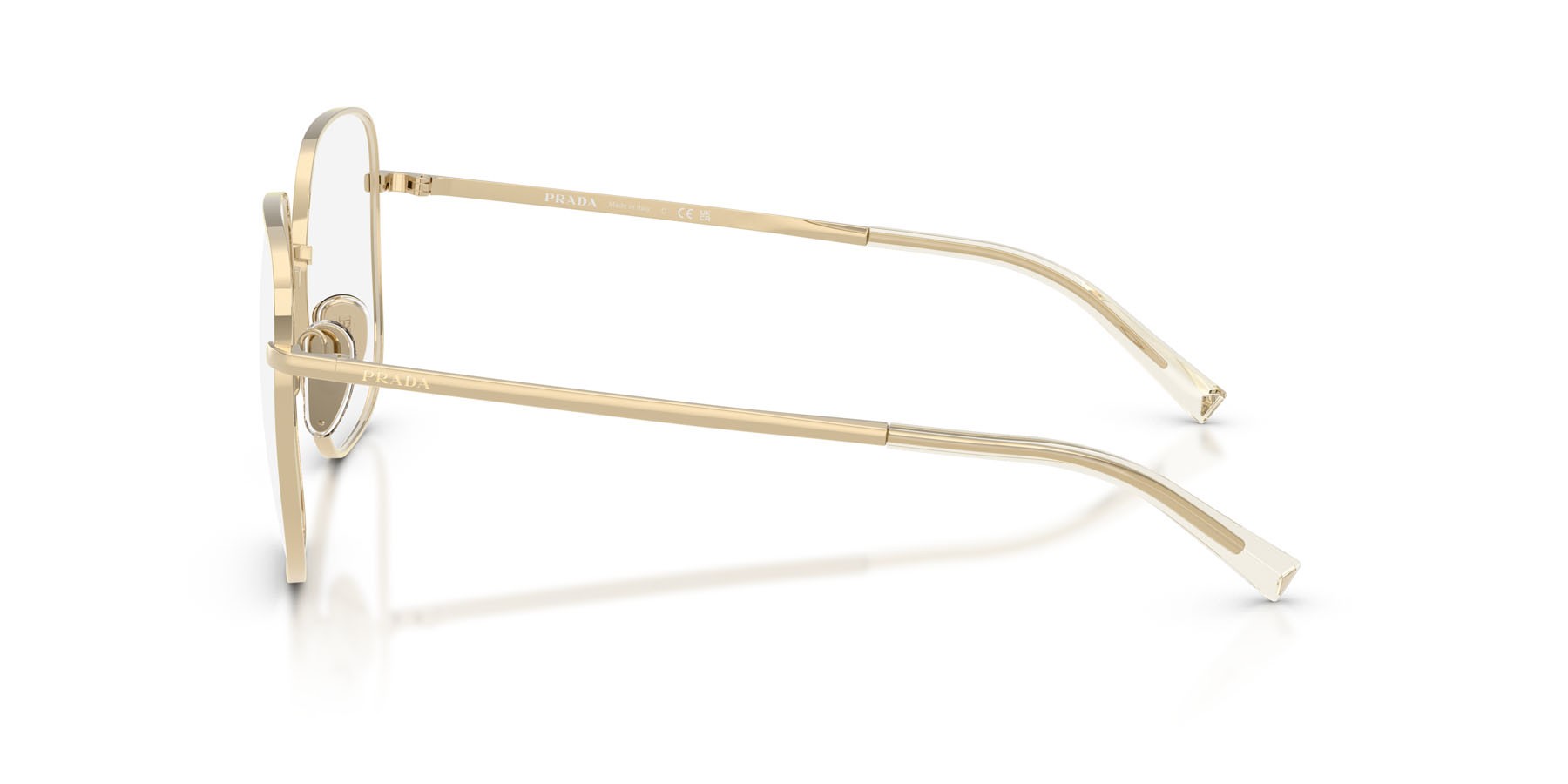Eyeglasses Prada PR A59V (ZVN1O1) color oro pallido shape square lenses lente demo