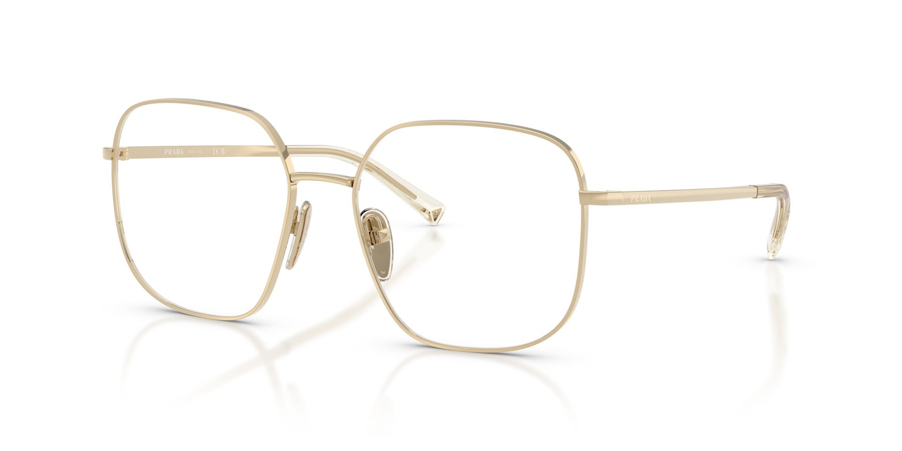 Eyeglasses Prada PR A59V (ZVN1O1) color oro pallido shape square lenses lente demo