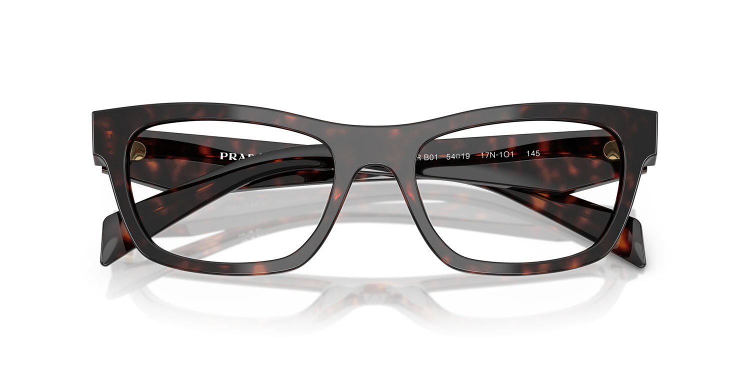 Eyeglasses Prada PR B01V (17N1O1) color root tartarugato shape butterfly lenses lente demo