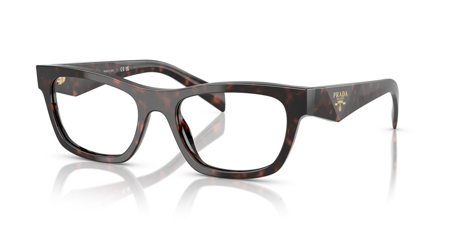 Eyeglasses Prada PR B01V (17N1O1) color root tartarugato shape butterfly lenses lente demo