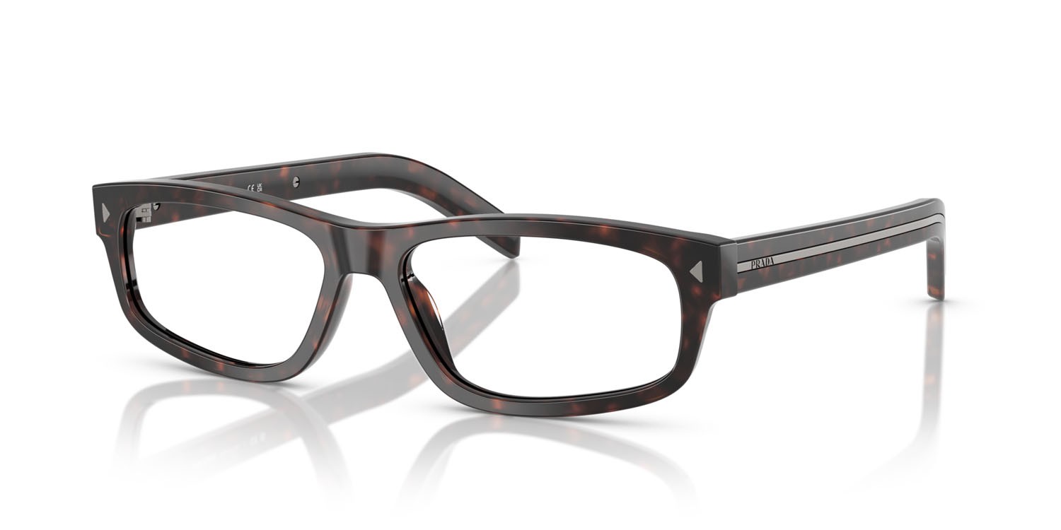 Eyeglasses Prada PR B02V (17N1O1) color root havana shape rectangle lenses lente demo