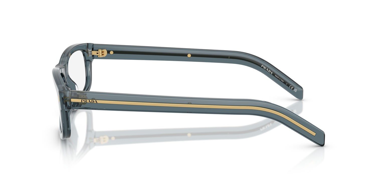 Eyeglasses Prada PR B02V (17T1O1) color placcato oro pallido shape rectangle lenses lente demo