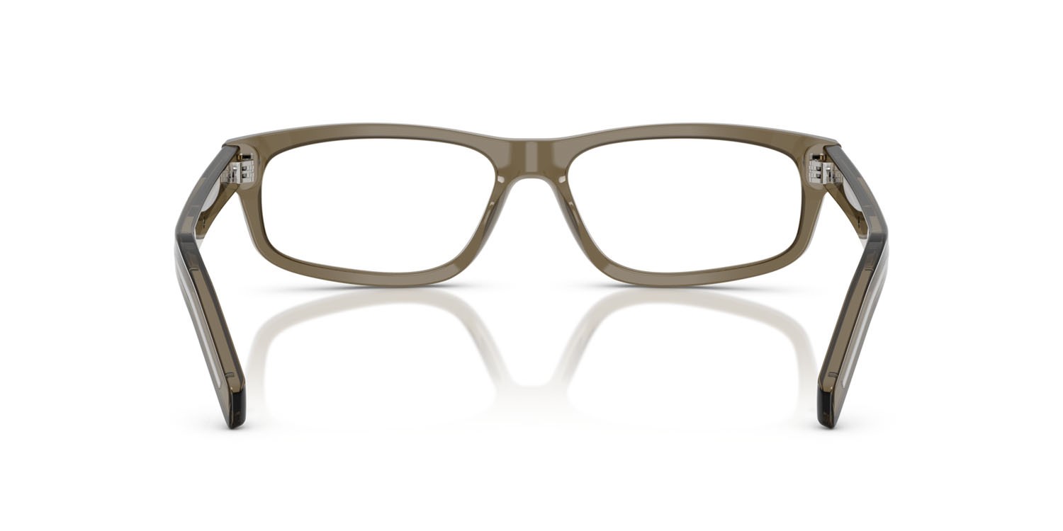 Eyeglasses Prada PR B02V (18T1O1) color marrone trasparente shape rectangle lenses lente demo