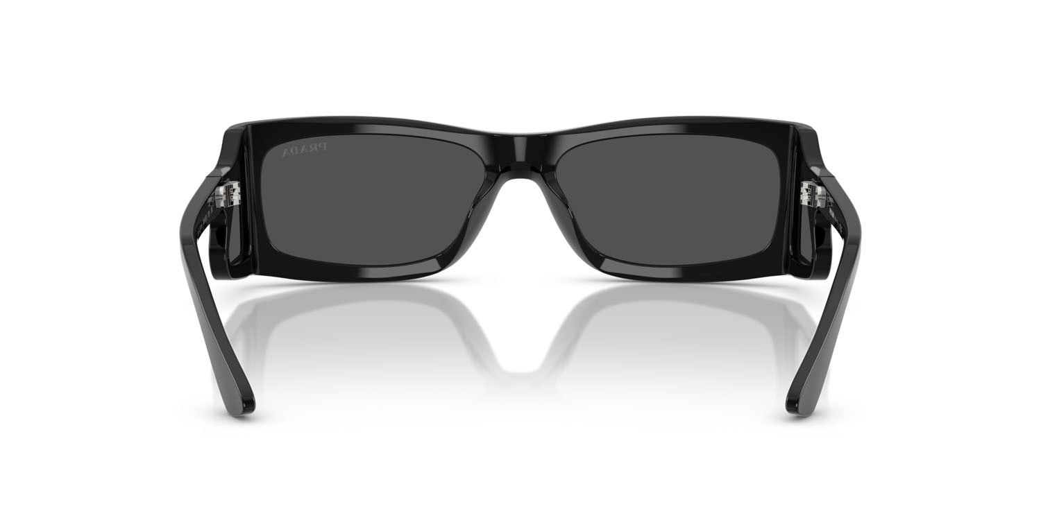 Sunglasses Prada PR B03S (1AB5S0) color nero shape rectangle lenses grigio scuro