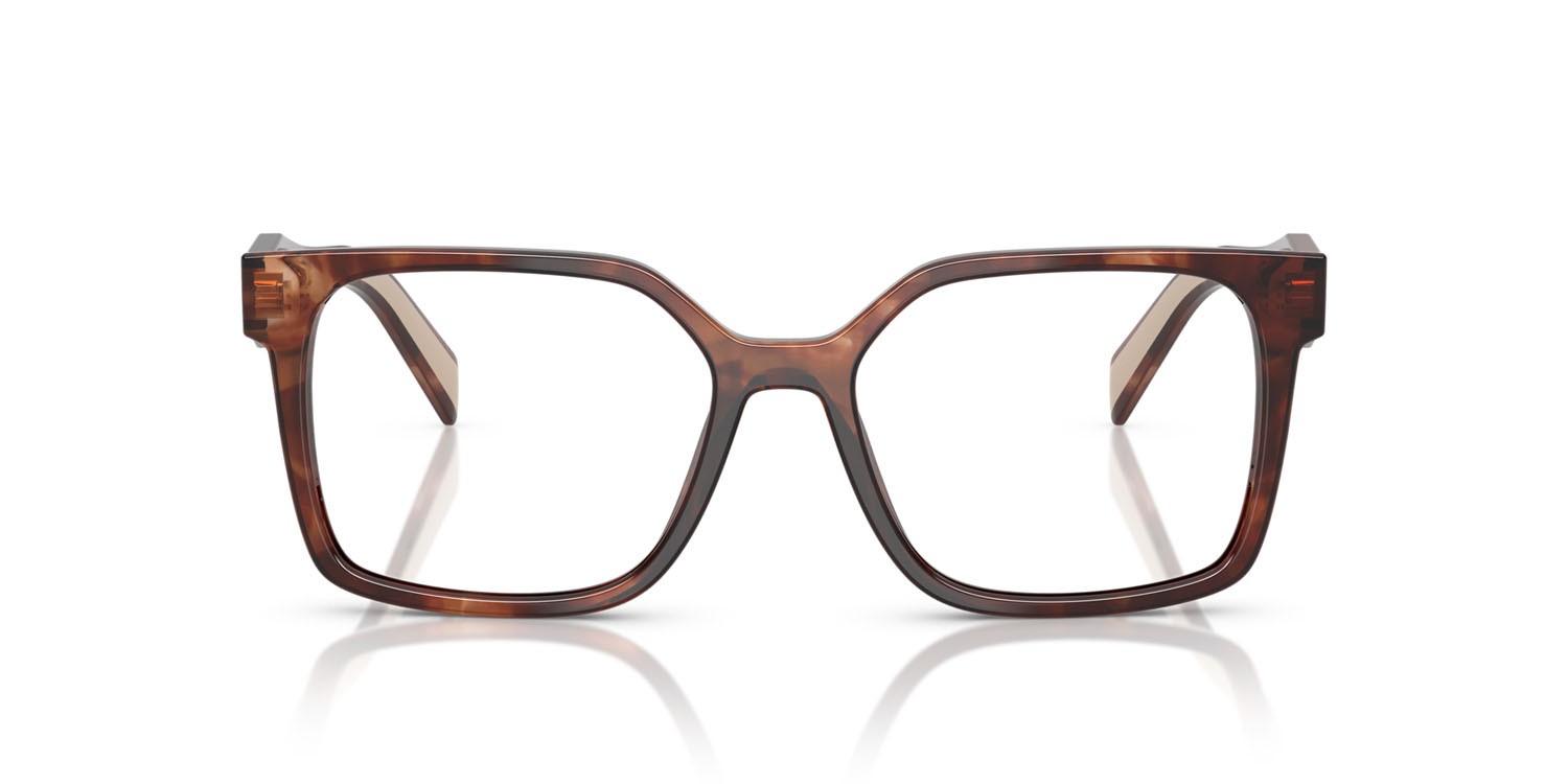 Eyeglasses Prada PR B03V (07R1O1) color caramello havana shape rectangle lenses lente demo