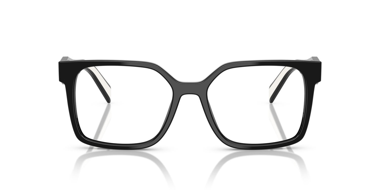 Eyeglasses Prada PR B03V (16K1O1) color nero shape rectangle lenses lente demo