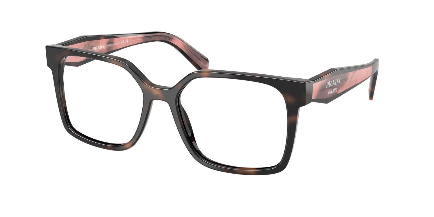 Eyeglasses Prada PR B03V (23A1O1) color malva tartarugato shape rectangle lenses lente demo