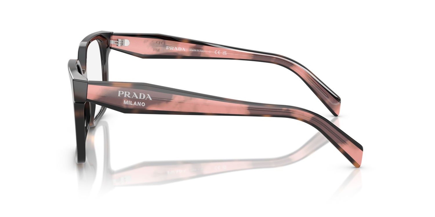 Eyeglasses Prada PR B03V (23A1O1) color malva tartarugato shape rectangle lenses lente demo