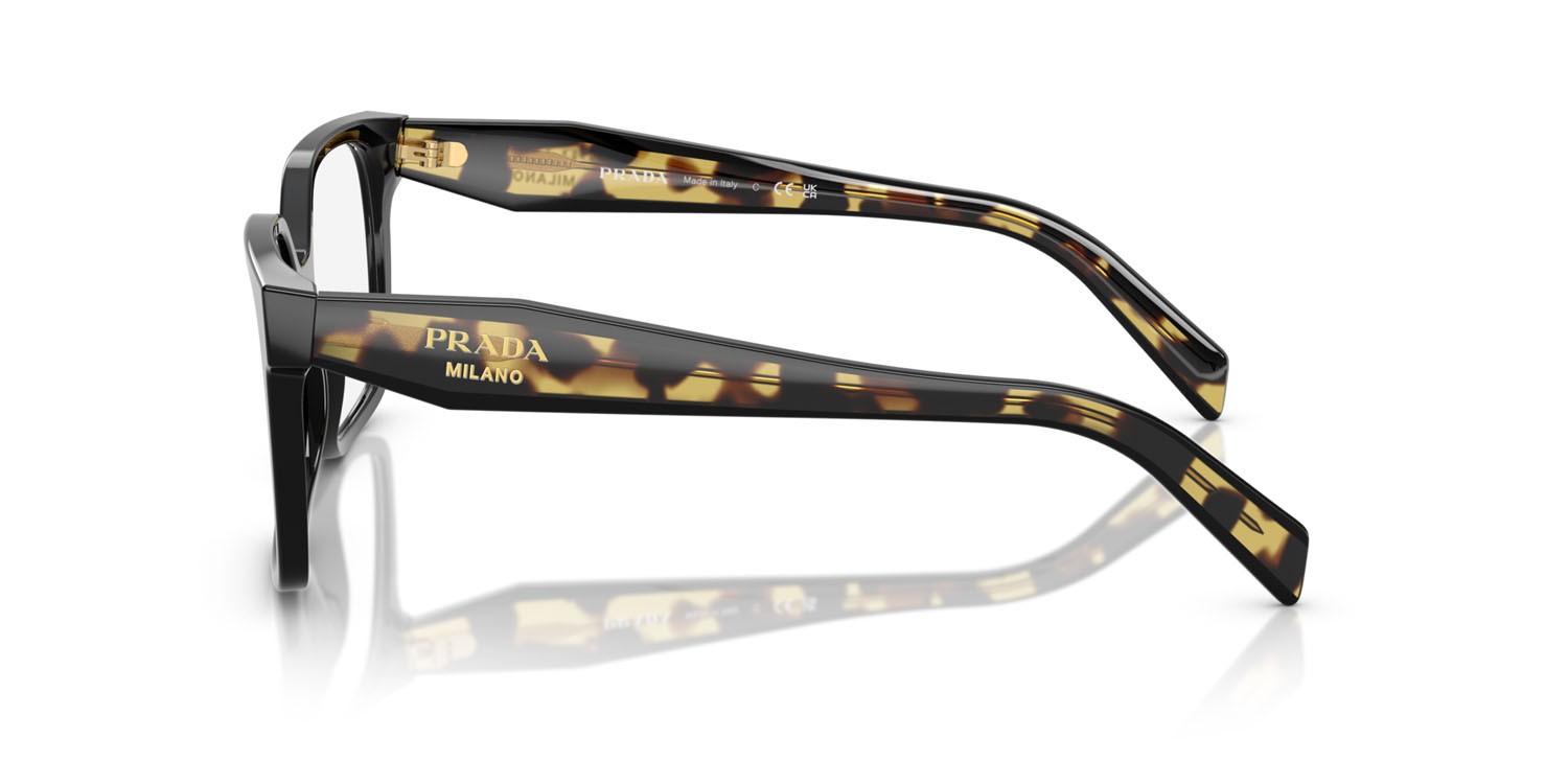 Eyeglasses Prada PR B03V (3891O1) color nero shape rectangle lenses lente demo