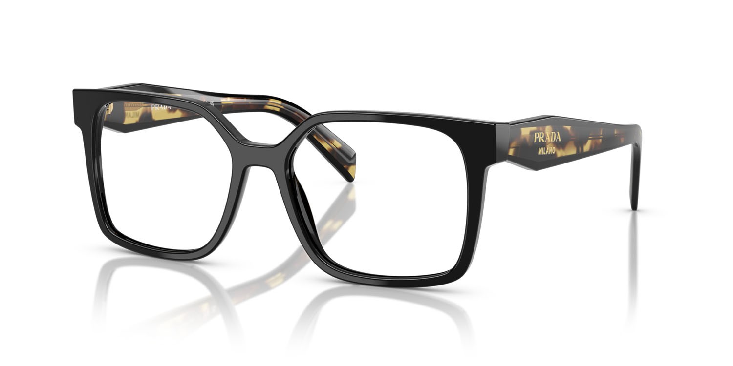 Eyeglasses Prada PR B03V (3891O1) color nero shape rectangle lenses lente demo
