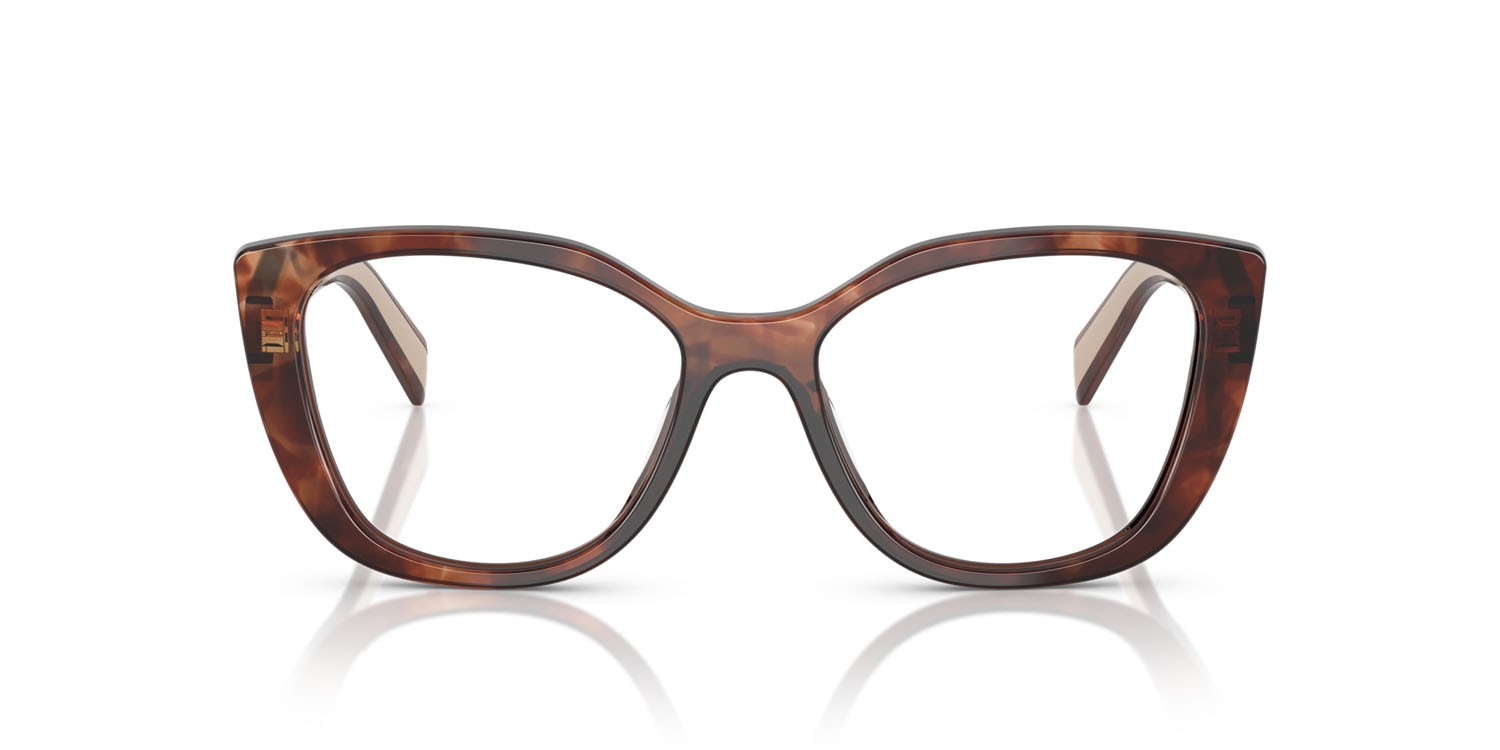 Eyeglasses Prada PR B04V (07R1O1) color caramello havana shape cat eye lenses lente demo